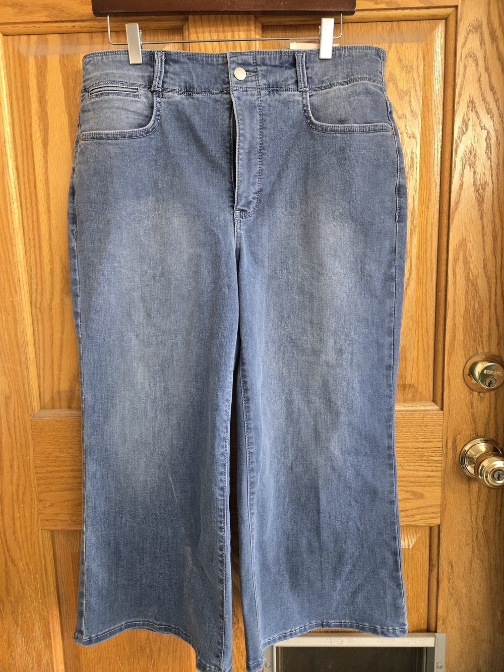 NYDJ Wide Leg Blue Denim Jeans - Picture 2 of 6